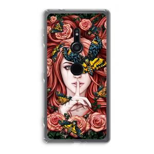 CaseCompany Lady Moth: Sony Xperia XZ2 Transparant Hoesje
