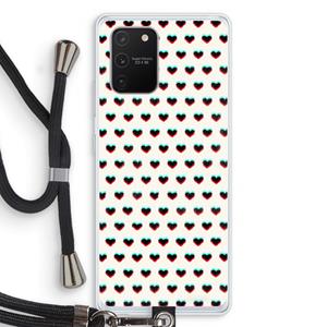 CaseCompany Hartjes: Samsung Galaxy S10 Lite Transparant Hoesje met koord