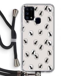 CaseCompany Miauw: Samsung Galaxy M31 Transparant Hoesje met koord