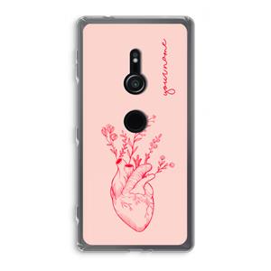 CaseCompany Blooming Heart: Sony Xperia XZ2 Transparant Hoesje