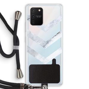 CaseCompany Marmeren pijlen: Samsung Galaxy S10 Lite Transparant Hoesje met koord