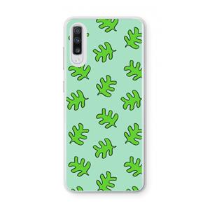 CaseCompany Groene blaadjes: Samsung Galaxy A70 Transparant Hoesje