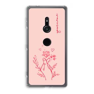 CaseCompany Giving Flowers: Sony Xperia XZ2 Transparant Hoesje
