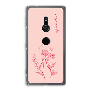 CaseCompany Giving Flowers: Sony Xperia XZ2 Transparant Hoesje