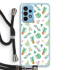 CaseCompany Ananas bladeren: Samsung Galaxy A52 Transparant Hoesje met koord