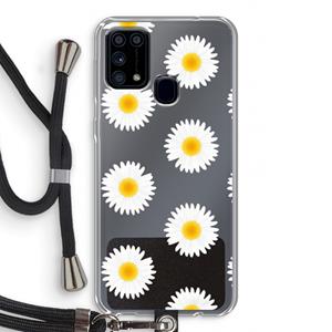 CaseCompany Margrietjes: Samsung Galaxy M31 Transparant Hoesje met koord