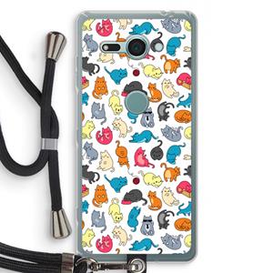 CaseCompany Kleurrijke katten: Sony Xperia XZ2 Compact Transparant Hoesje met koord