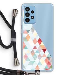 CaseCompany Gekleurde driehoekjes pastel: Samsung Galaxy A52 Transparant Hoesje met koord
