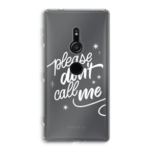 CaseCompany Don't call: Sony Xperia XZ2 Transparant Hoesje