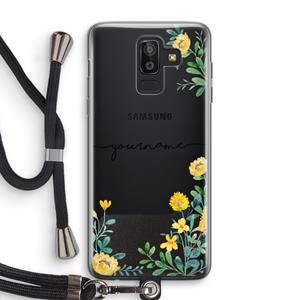 CaseCompany Gele bloemen: Samsung Galaxy J8 (2018) Transparant Hoesje met koord