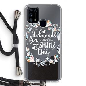 CaseCompany Diamonds: Samsung Galaxy M31 Transparant Hoesje met koord