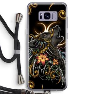 CaseCompany Huilende Wolf: Samsung Galaxy S8 Transparant Hoesje met koord