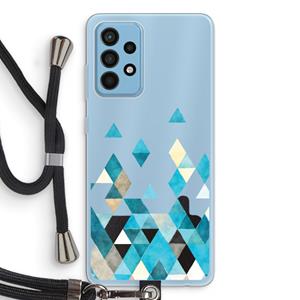 CaseCompany Gekleurde driehoekjes blauw: Samsung Galaxy A52 Transparant Hoesje met koord
