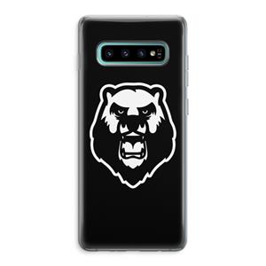 CaseCompany Angry Bear (black): Samsung Galaxy S10 Plus Transparant Hoesje