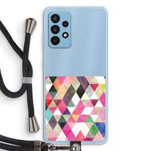 CaseCompany Gekleurde driehoekjes: Samsung Galaxy A52 Transparant Hoesje met koord