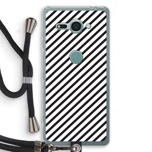 CaseCompany Strepen zwart-wit: Sony Xperia XZ2 Compact Transparant Hoesje met koord