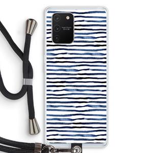 CaseCompany Verrassende lijnen: Samsung Galaxy S10 Lite Transparant Hoesje met koord