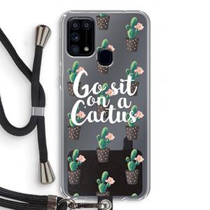 CaseCompany Cactus quote: Samsung Galaxy M31 Transparant Hoesje met koord
