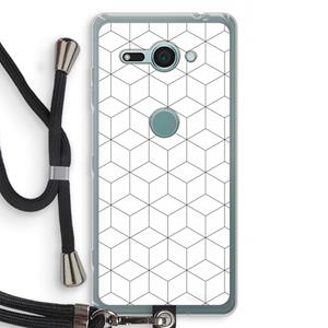 CaseCompany Zwart-witte kubussen: Sony Xperia XZ2 Compact Transparant Hoesje met koord
