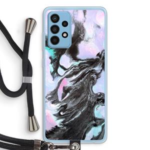 CaseCompany Pastel zwart: Samsung Galaxy A52 Transparant Hoesje met koord