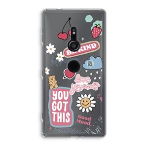 CaseCompany Positivity: Sony Xperia XZ2 Transparant Hoesje