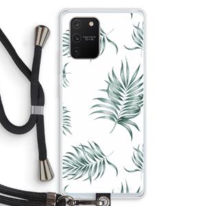 CaseCompany Simple leaves: Samsung Galaxy S10 Lite Transparant Hoesje met koord