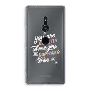 CaseCompany Right Place: Sony Xperia XZ2 Transparant Hoesje