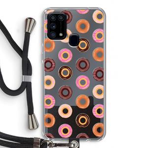 CaseCompany Donuts: Samsung Galaxy M31 Transparant Hoesje met koord