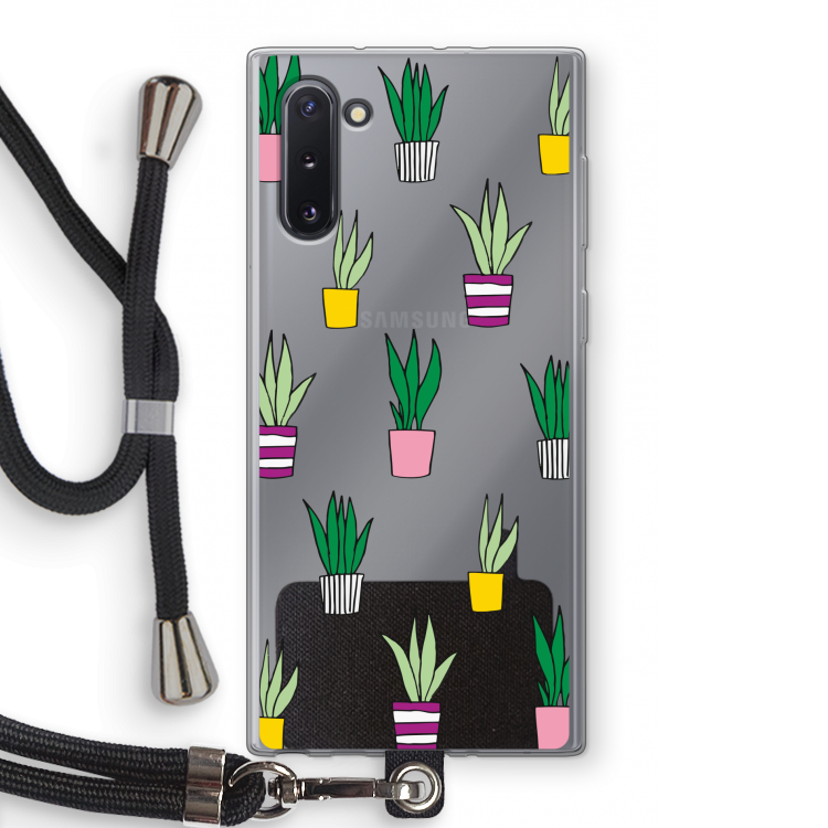 CaseCompany Sanseveria: Samsung Galaxy Note 10 Transparant Hoesje met koord
