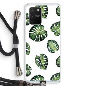 CaseCompany Tropische bladeren: Samsung Galaxy S10 Lite Transparant Hoesje met koord
