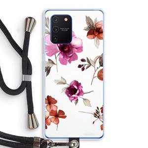 CaseCompany Geschilderde bloemen: Samsung Galaxy Note 10 Lite Transparant Hoesje met koord
