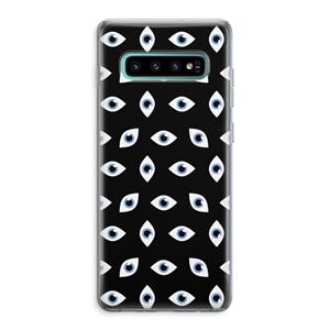 CaseCompany Eyes pattern: Samsung Galaxy S10 Plus Transparant Hoesje
