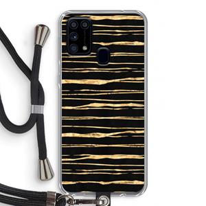 CaseCompany Gouden strepen: Samsung Galaxy M31 Transparant Hoesje met koord