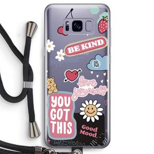 CaseCompany Positivity: Samsung Galaxy S8 Transparant Hoesje met koord