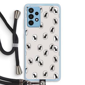 CaseCompany Miauw: Samsung Galaxy A52 Transparant Hoesje met koord