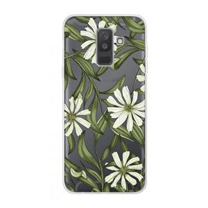 CaseCompany Wit bloemenpatroon: Samsung Galaxy A6 Plus (2018) Transparant Hoesje