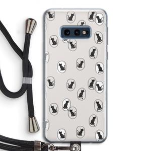 CaseCompany Miauw: Samsung Galaxy S10e Transparant Hoesje met koord