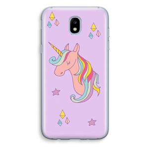CaseCompany Roze eenhoorn: Samsung Galaxy J5 (2017) Transparant Hoesje