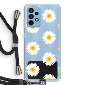 CaseCompany Margrietjes: Samsung Galaxy A52 Transparant Hoesje met koord