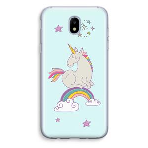 CaseCompany Regenboog eenhoorn: Samsung Galaxy J5 (2017) Transparant Hoesje