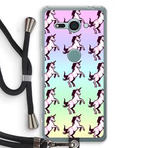 CaseCompany Musketon Unicorn: Sony Xperia XZ2 Compact Transparant Hoesje met koord