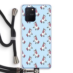 CaseCompany Eenhoorns overal: Samsung Galaxy Note 10 Lite Transparant Hoesje met koord