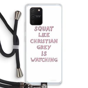 CaseCompany Christian Grey: Samsung Galaxy S10 Lite Transparant Hoesje met koord