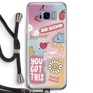 CaseCompany Positivity: Samsung Galaxy S8 Transparant Hoesje met koord