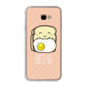 CaseCompany Sleep All Day: Samsung Galaxy J4 Plus Transparant Hoesje
