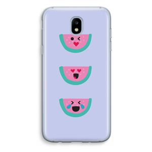 CaseCompany Smiley watermeloen: Samsung Galaxy J5 (2017) Transparant Hoesje
