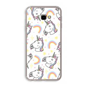 CaseCompany Rainbow Unicorn: Samsung Galaxy J4 Plus Transparant Hoesje