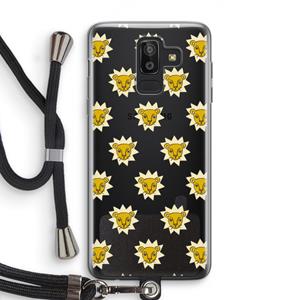 CaseCompany Leeuwenkoppen: Samsung Galaxy J8 (2018) Transparant Hoesje met koord