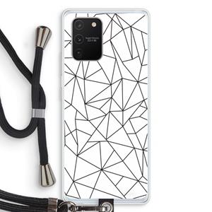 CaseCompany Geometrische lijnen zwart: Samsung Galaxy S10 Lite Transparant Hoesje met koord