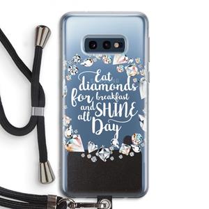 CaseCompany Diamonds: Samsung Galaxy S10e Transparant Hoesje met koord